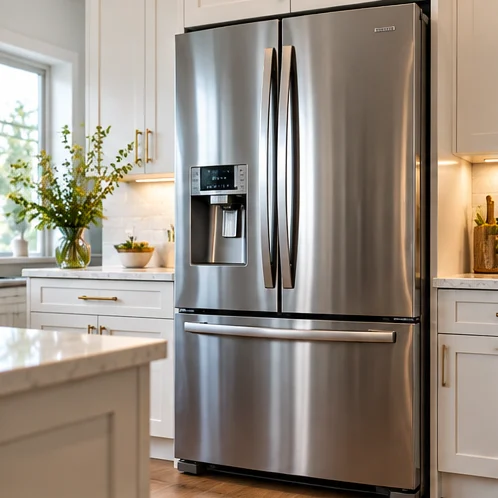 Refrigerator appliance in a modern home