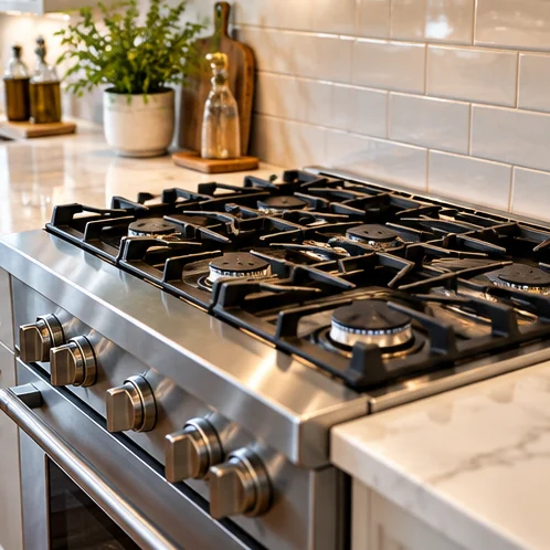Stove appliance in a modern home